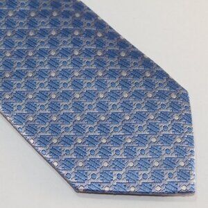 Extra Long Lanae Joy Silk Tie - Exclusive Private Label - Blue Silver N…